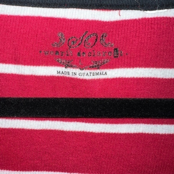 SO brand long sleeve t shirt, red and white stripe, size large - Picture 4 of 8